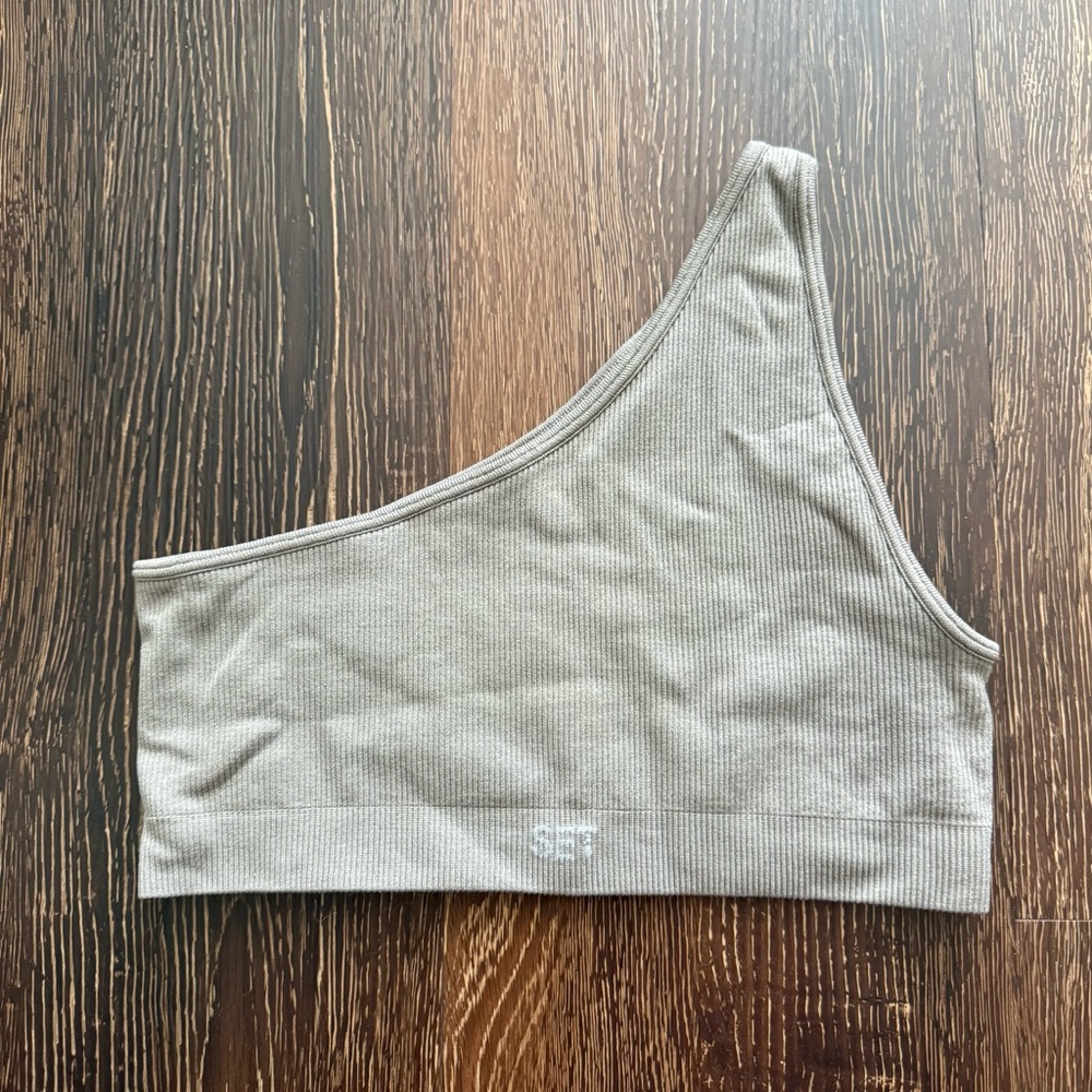 SET Active Ribbed One Shoulder Sports Bra XS/S - Picture 3 of 3